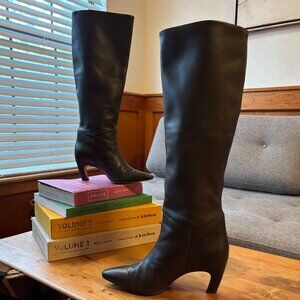 SOLD Everlane Genuine Letter dark brown knee high boots